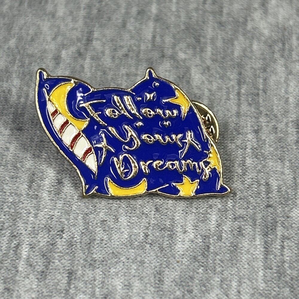 Follow Your Dreams Lapel Pin -Pillow with Moon Stars AVAMIE